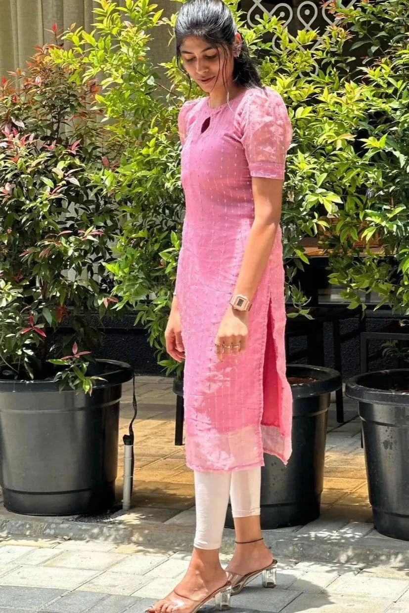 PINK CROCHETT KURTI