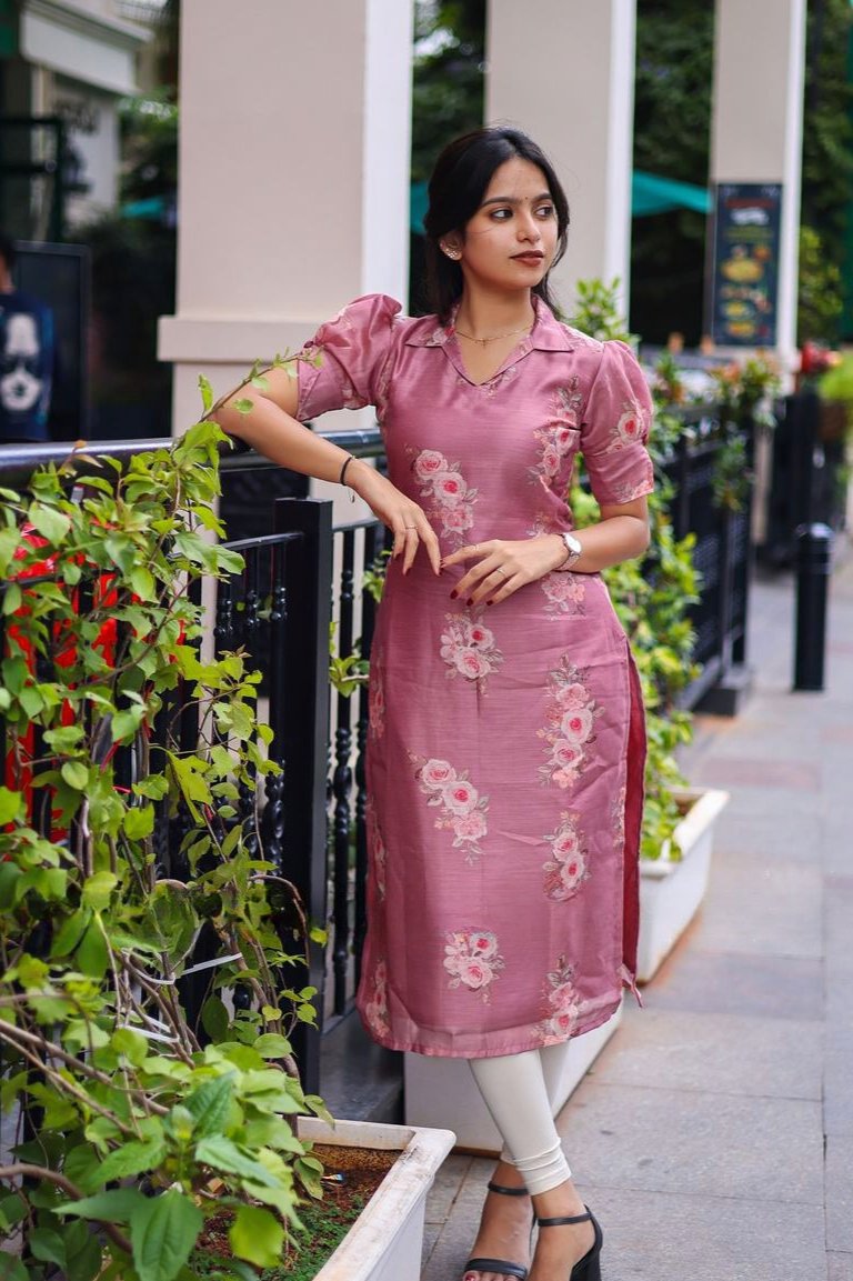 PINK FLOWER KURTI