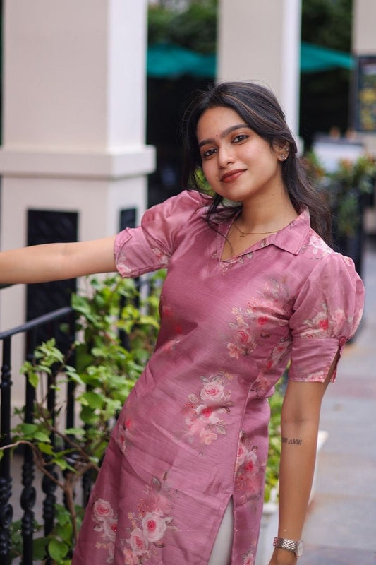 PINK FLOWER KURTI