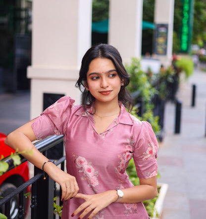 PINK FLOWER KURTI