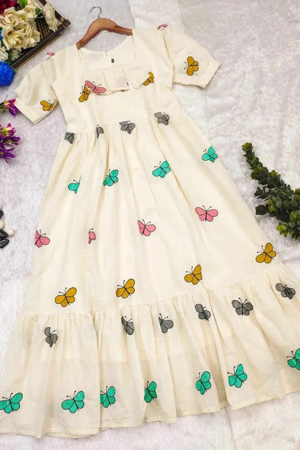 IVORY BUTTERFLY  FROCK