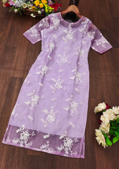 LAVENDOR ORGANZA KURTI